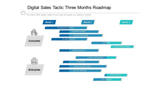 Digital Sales Tactic Three Months Roadmap Diagrams Digital Sales Tactic Three Months Roadmap Diagrams