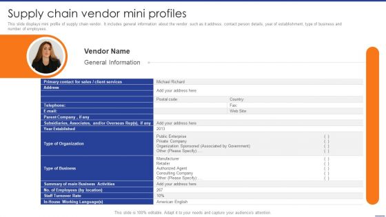 Digital Transformation Of Supply Supply Chain Vendor Mini Profiles Template PDF Digital Transformation Of Supply Supply Chain Vendor Mini Profiles Template PDF