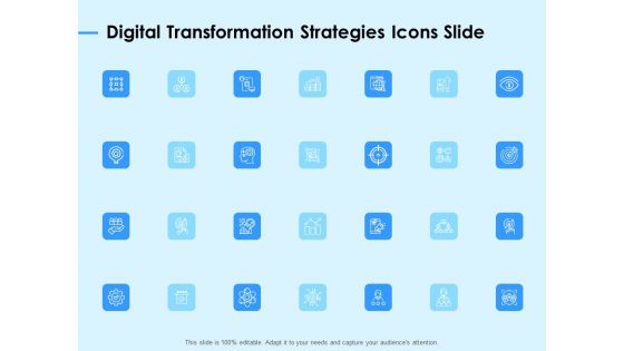 Digital Transformation Strategies Icons Slide Ppt Portfolio Example Topics PDF