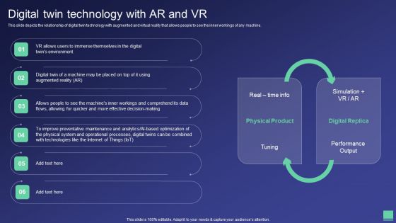 Digital Twin Tech IT Digital Twin Technology With Ar And Vr Graphics PDF