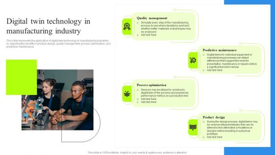 Digital Twin Technology In Manufacturing Industry Demonstration PDF