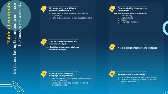 Direct Marketing Techniques To Enhance Business Presence Ppt PowerPoint Presentation Complete Deck With Slides