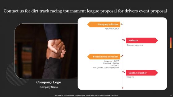 Dirt Track Racing Tournament League Proposal For Drivers Event Proposal Ppt PowerPoint Presentation Complete Deck With Slides