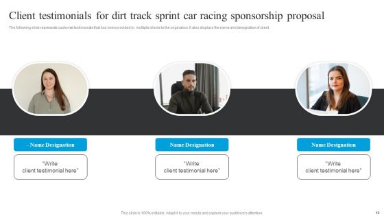 Dirt Track Sprint Car Racing Sponsorship Proposal Ppt PowerPoint Presentation Complete Deck With Slides
