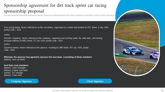 Dirt Track Sprint Car Racing Sponsorship Proposal Ppt PowerPoint Presentation Complete Deck With Slides