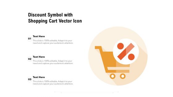 Discount Symbol With Shopping Cart Vector Icon Ppt PowerPoint Presentation Styles Example Topics PDF
