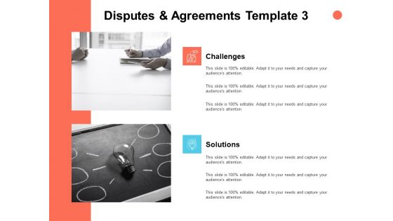 Disputes And Agreements Template Solutions Ppt PowerPoint Presentation Icon Model