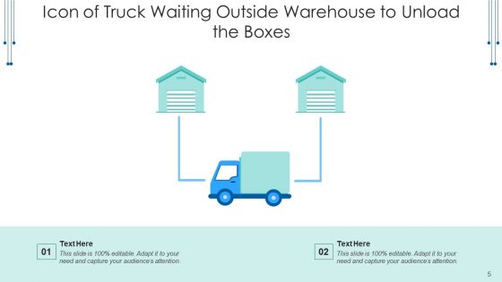 Distribution Center Icon Service Logistics Ppt PowerPoint Presentation Complete Deck With Slides
