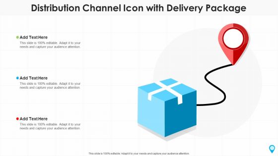 Distribution Channel Icon With Delivery Package Template PDF