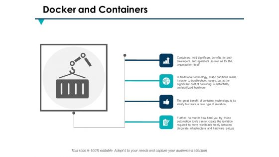 Docker And Containers Ppt PowerPoint Presentation Infographic Template Pictures