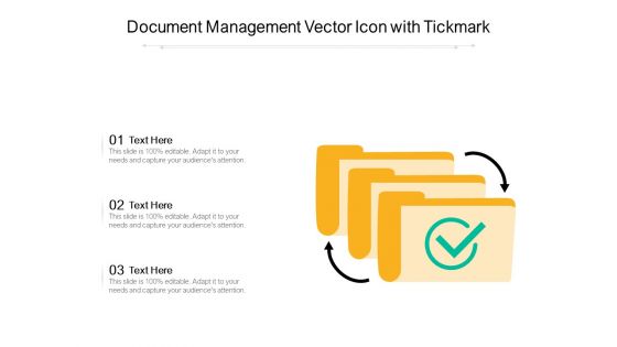 Document Management Vector Icon With Tickmark Ppt PowerPoint Presentation Icon Portrait PDF