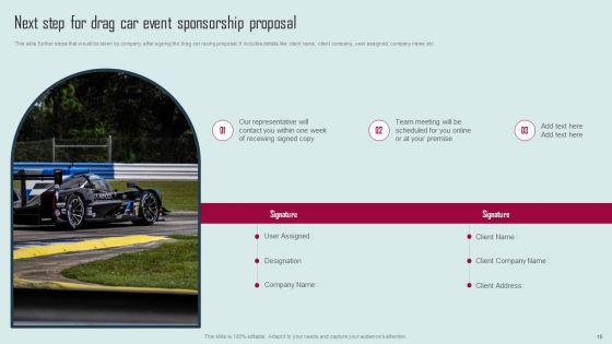 Drag Car Event Sponsorship Proposal Ppt PowerPoint Presentation Complete Deck With Slides