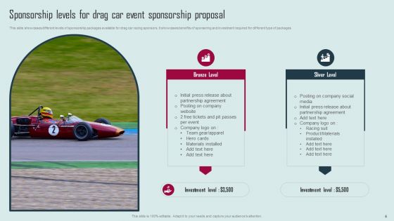 Drag Car Event Sponsorship Proposal Ppt PowerPoint Presentation Complete Deck With Slides