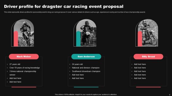Dragster Car Racing Event Proposal Ppt PowerPoint Presentation Complete Deck With Slides