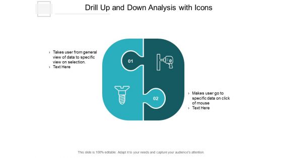 Drill Up And Down Analysis With Icons Ppt PowerPoint Presentation Summary Infographic Template