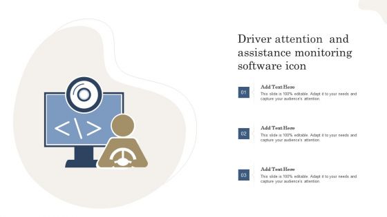 Driver Attention And Assistance Monitoring Software Icon Clipart PDF