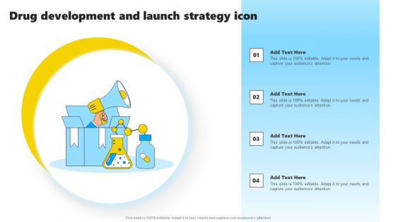 Drug Development And Launch Strategy Icon Structure PDF