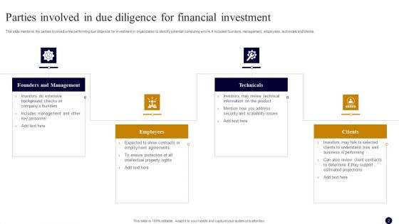 Due Diligence For Financial Investments Ppt PowerPoint Presentation Complete Deck With Slides