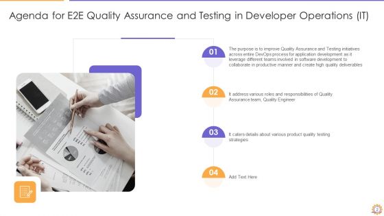 E2E Quality Assurance And Testing In Developer Operations IT Ppt PowerPoint Presentation Complete Deck With Slides