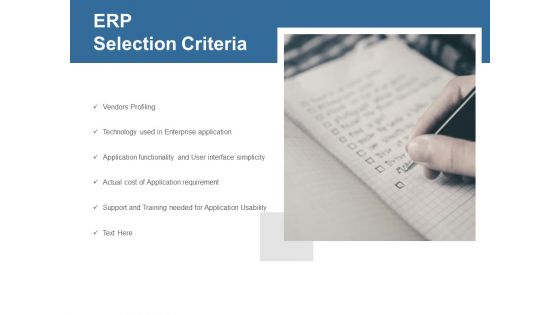 ERP Selection Criteria Ppt PowerPoint Presentation Professional Sample