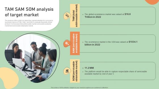 E Commerce Business Development Plan TAM SAM SOM Analysis Of Target Market Elements PDF