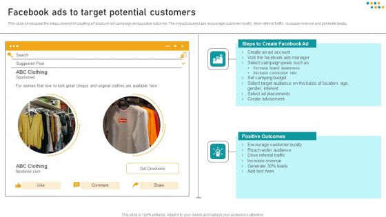 E Commerce Business Facebook Ads To Target Potential Customers Themes PDF