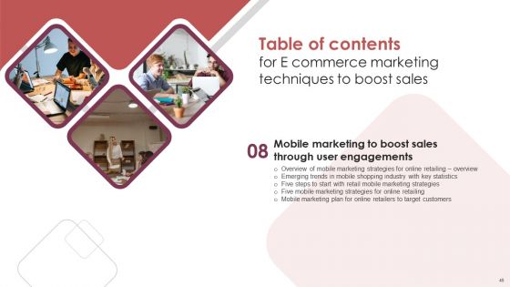 E Commerce Marketing Techniques To Boost Sales Ppt PowerPoint Presentation Complete Deck With Slides