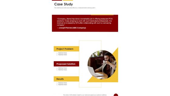 Eatery E Commerce Proposal Case Study One Pager Sample Example Document Eatery E Commerce Proposal Case Study One Pager Sample Example Document