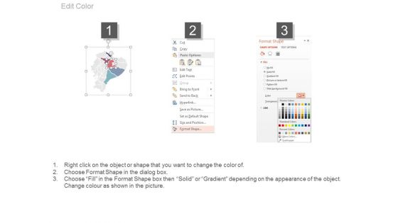 Ecuador Map With States Economic Analysis Powerpoint Slides