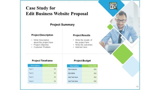 Edit Business Website Proposal Ppt PowerPoint Presentation Complete Deck With Slides