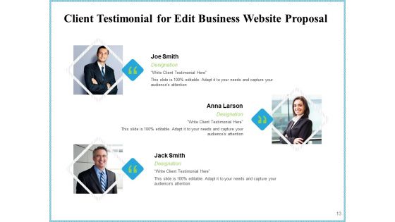 Edit Business Website Proposal Ppt PowerPoint Presentation Complete Deck With Slides