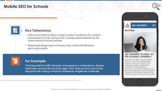 Education Institute Mobile SEO Approach Training Ppt