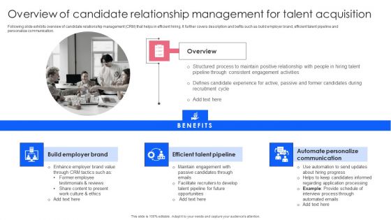 Effective Guide To Build Strong Online Hiring Strategy Overview Of Candidate Relationship Management Background PDF