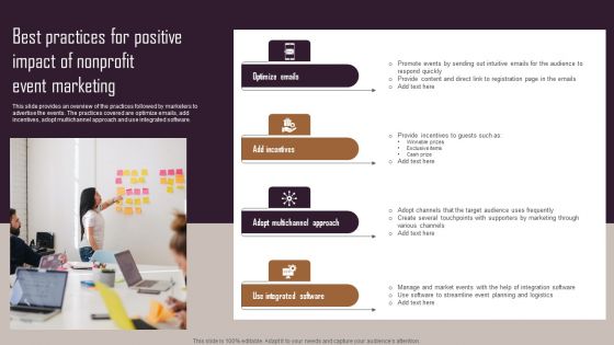 Effective NPO Promotional Strategies For Recruit Volunteers Best Practices For Positive Impact Nonprofit Brochure PDF