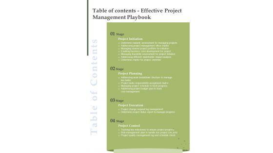 Effective Project Management Playbook Template