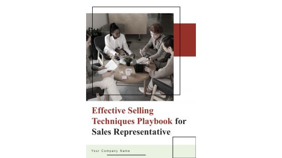 Effective Selling Techniques Playbook For Sales Representative Template Effective Selling Techniques Playbook For Sales Representative Template