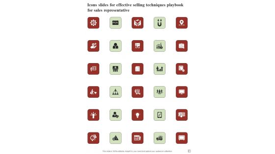 Effective Selling Techniques Playbook For Sales Representative Template