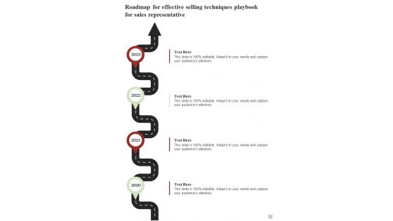 Effective Selling Techniques Playbook For Sales Representative Template