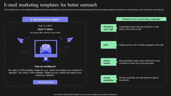 Effective Target Marketing Strategies To Acquire Customers E Mail Marketing Templates For Better Outreach Information PDF