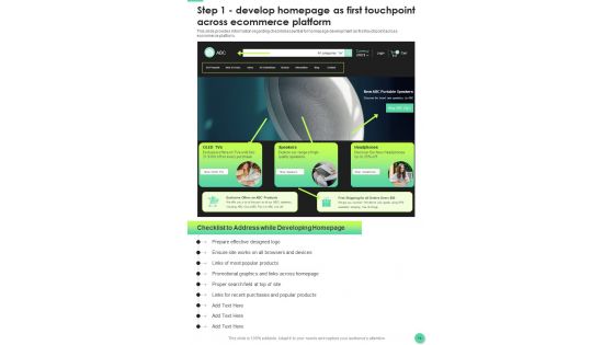 Effective Techniques For E Commerce Platforms Playbook Template