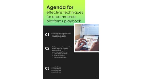 Effective Techniques For E Commerce Platforms Playbook Template