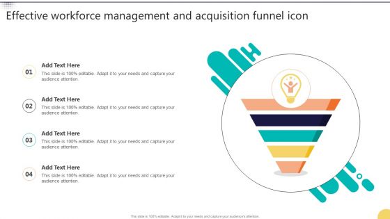 Effective Workforce Management And Acquisition Funnel Icon Professional PDF