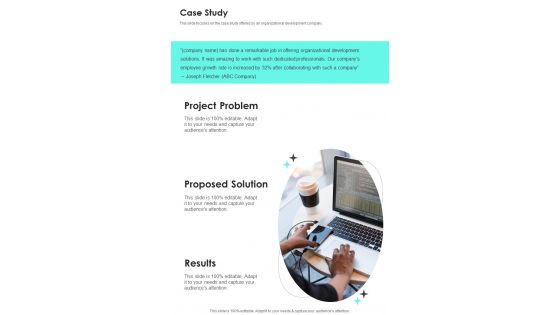 Efficient Business Development Methods Proposal Case Study One Pager Sample Example Document Efficient Business Development Methods Proposal Case Study One Pager Sample Example Document