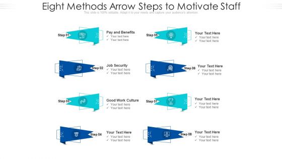 Eight Methods Arrow Steps To Motivate Staff Ppt PowerPoint Presentation File Background Designs PDF