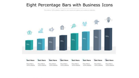 Eight Percentage Bars With Business Icons Ppt PowerPoint Presentation Icon Graphic Tips