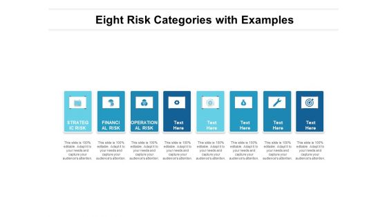 Eight Risk Categories With Examples Ppt PowerPoint Presentation Portfolio Skills PDF