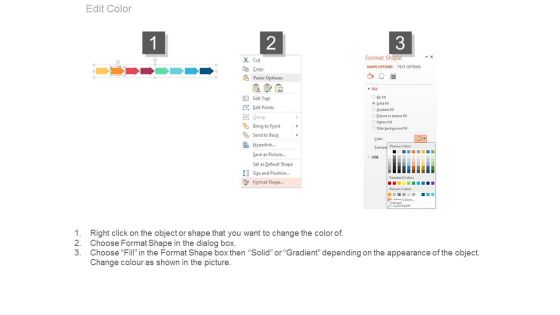 Eight Staged Linear Timeline With Years Powerpoint Slides