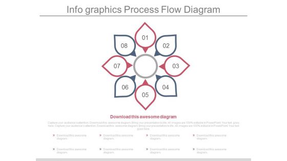 Eight Steps Flower Diagram For Process Flow Powerpoint Slides