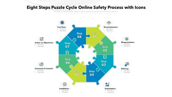 Eight Steps Puzzle Cycle Online Safety Process With Icons Ppt PowerPoint Presentation Portfolio Clipart PDF