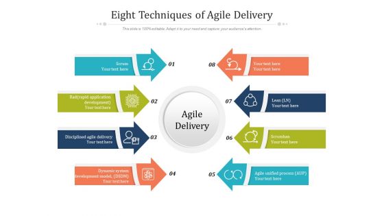 Eight Techniques Of Agile Delivery Ppt PowerPoint Presentation Pictures Mockup PDF